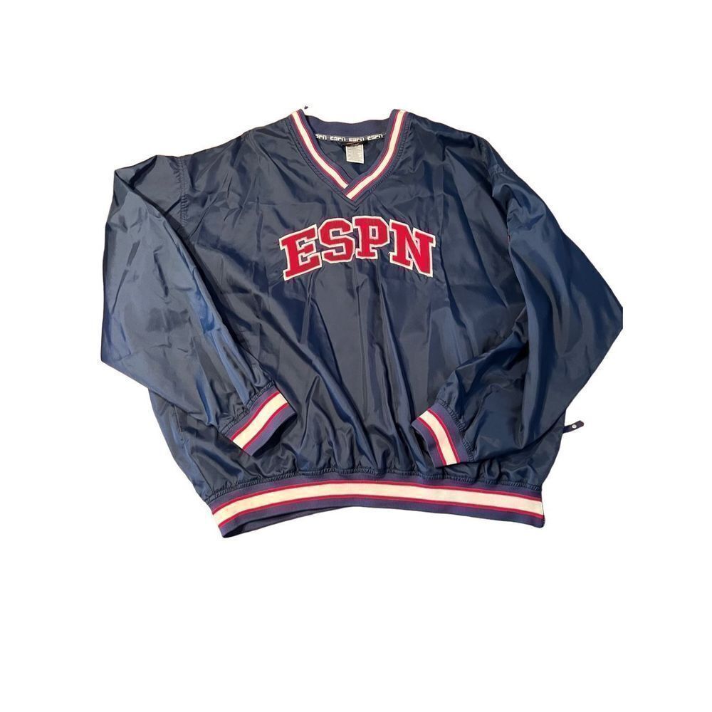 ESPN Navy Pullover Jacket with Red Trim - Men's Windbreaker